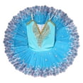 thumbnail image 3 of IBTOM CASTLE Girls Ballet Leotards with Platter Tutu Professional Hard Organdy Camisole Skirt Dancewear 5-6 Years Blue, 3 of 8