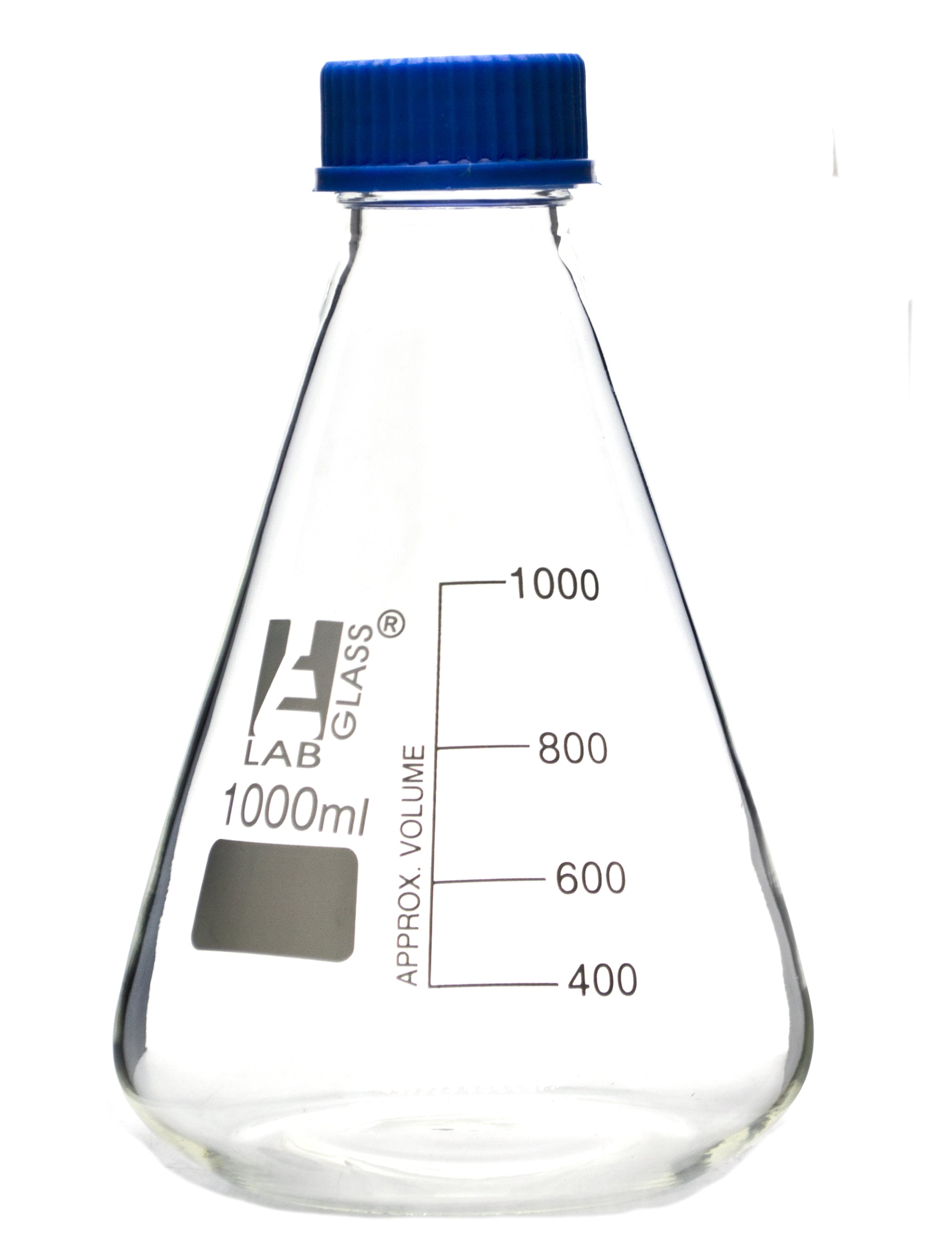 1000mL Glass Erlenmeyer Flask with PTFE Lined Screw Cap, Borosilicate 3