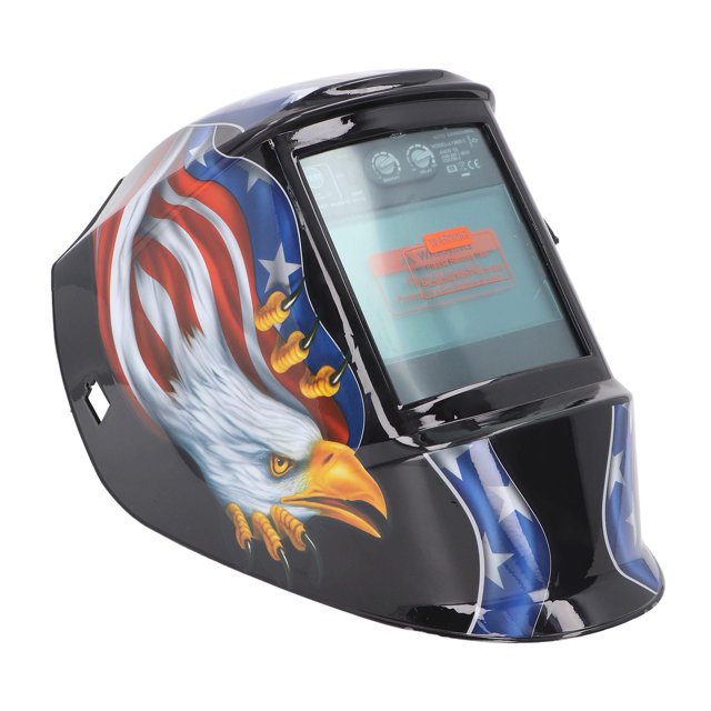 Casque de Soudage à Intensité Variable Automatique, Grande Vue Résistant à la Corrosion Motif Aigle Alimenté par Énergie Solaire Casque de Soudage à Intensité Variable Écran HD Réglable pour Construction