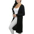 thumbnail image 6 of ToBeInStyle Women's Long Sleeve Ribbed Knit Warm Duster Cardigan - Black - Large, 6 of 6