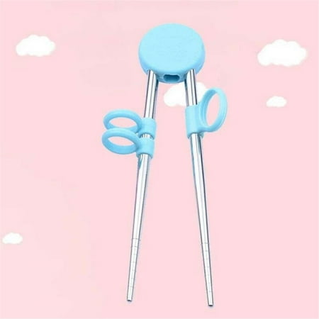 

Tableware Baby Cartoon Portable Eating Training Training Chopsticks Practice Chopsticks Learning Helper BLUE