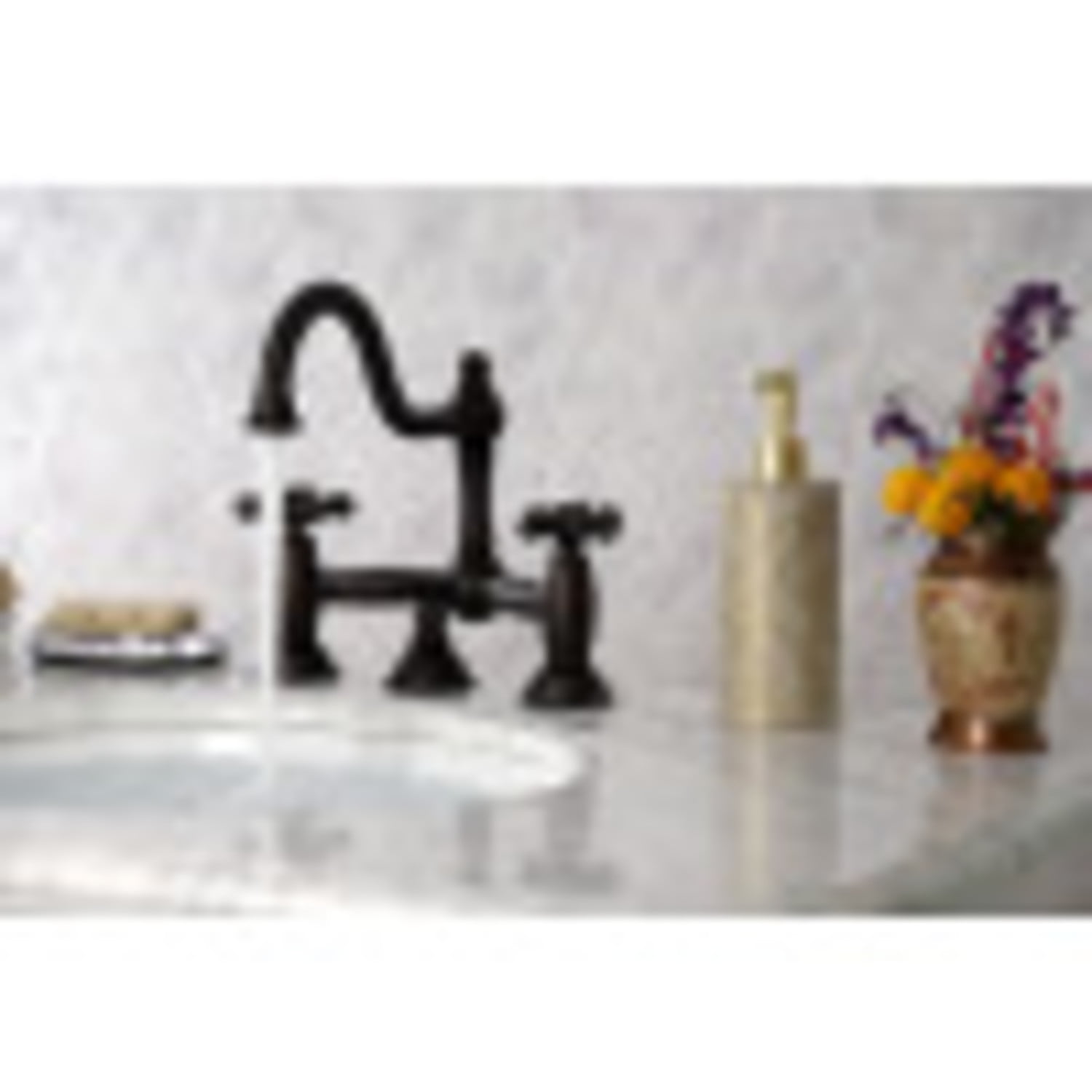 Kingston Brass Two Handle 8" Widespread Lavatory Faucet with Brass Pop-up