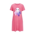 thumbnail image 5 of Camisón corto de talla grande para mujer, camisón de manga corta con estampado de pecho a la moda, camisón para mujer, 5 of 5