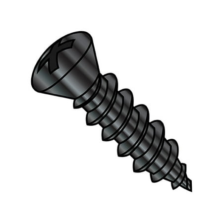 

8-15X1 1/2 Phillips Oval Self Tapping Screw Type A Number Six Head Fully Thread Black Phosphate (Pack Qty 4 000) BC-0824APO6B