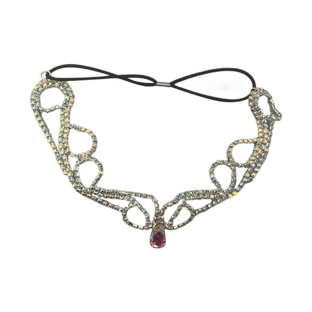 Accesorios de cadena para la frente con diamantes de imitación, regalo para mujer, tocado para novia, boda, tocado Plata