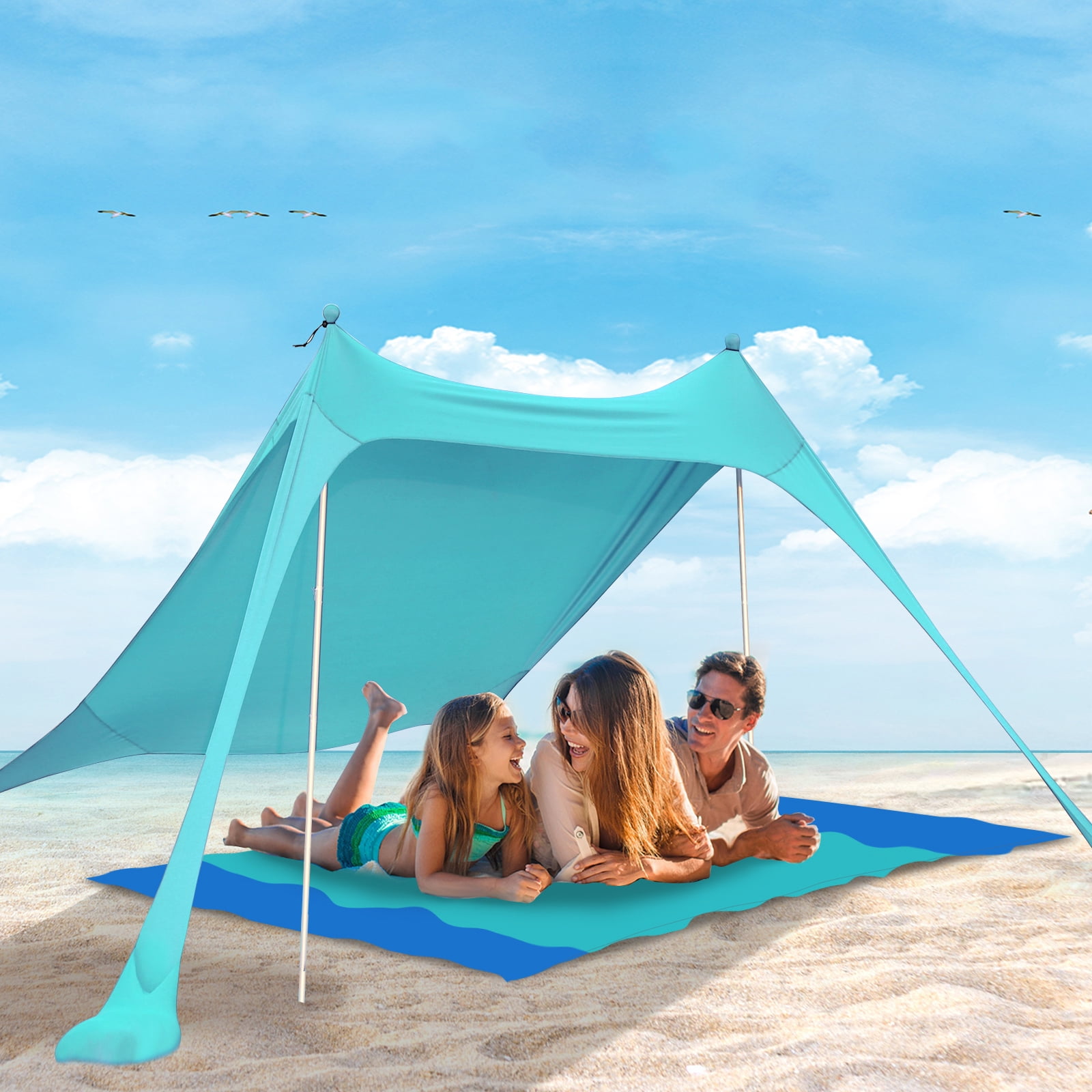 Beach Tent Sun Shelter,Beach Canopy Outdoor Beach Shade with Beach