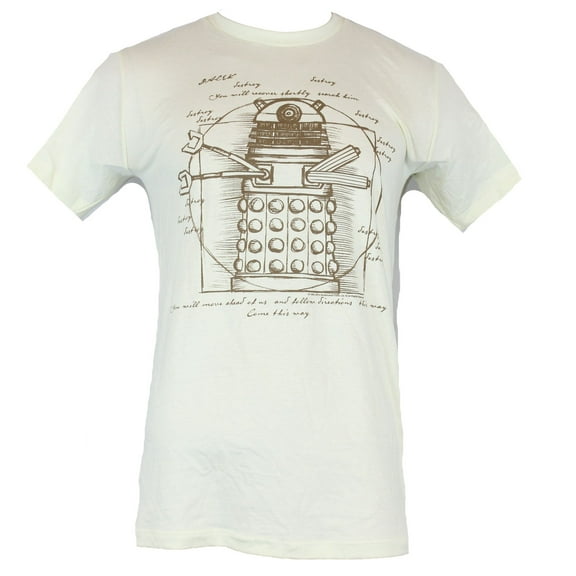 Doctor Who Mens T-Shirt - Vitruvian Dalek Sketch Image (X-Small)