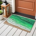 thumbnail image 5 of Coastal Ocean Washable Small Entryway Area Rugs 2'x3', Beach Dark Green Waves Gradient Oil Painting Low Pile Throw Rug Non-Slip Sturdy Edge Binding Carpet for Front Door Floor Room Entry, 5 of 9