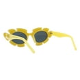 thumbnail image 3 of Glitter Flower Sunglasses Womens Oval Cateye Floral Shimmer Frame UV 400 Yellow, 3 of 4
