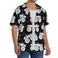 thumbnail image 2 of Uemuo Cool Car Pattern Cotton Linen Short Sleeve Shirts,Casual Lightweight Button Down Shirts,Vacation Beach Summer Tops-XX-Large, 2 of 7