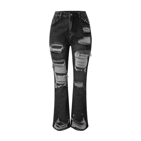 Vedolay Women's Jeans Womens High Waisted Wide Leg Jeans Baggy Casual Denim Pants,Black XL