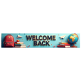 thumbnail image 1 of Welcome Back Theme Party Banner Heart Design Background Wedding Event Backdrop School Decorations Reunions Photo Props, 1 of 4