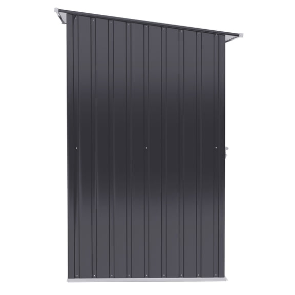 Outdoor Storage Shed Outsunny 3.3' x 3.4' Outdoor Storage Shed, Galvanized Metal Utility Garden Tool House, Lockable Door for Backyard, Bike, Patio, Garage, Lawn, Dark Gray,Small Storage Shed
