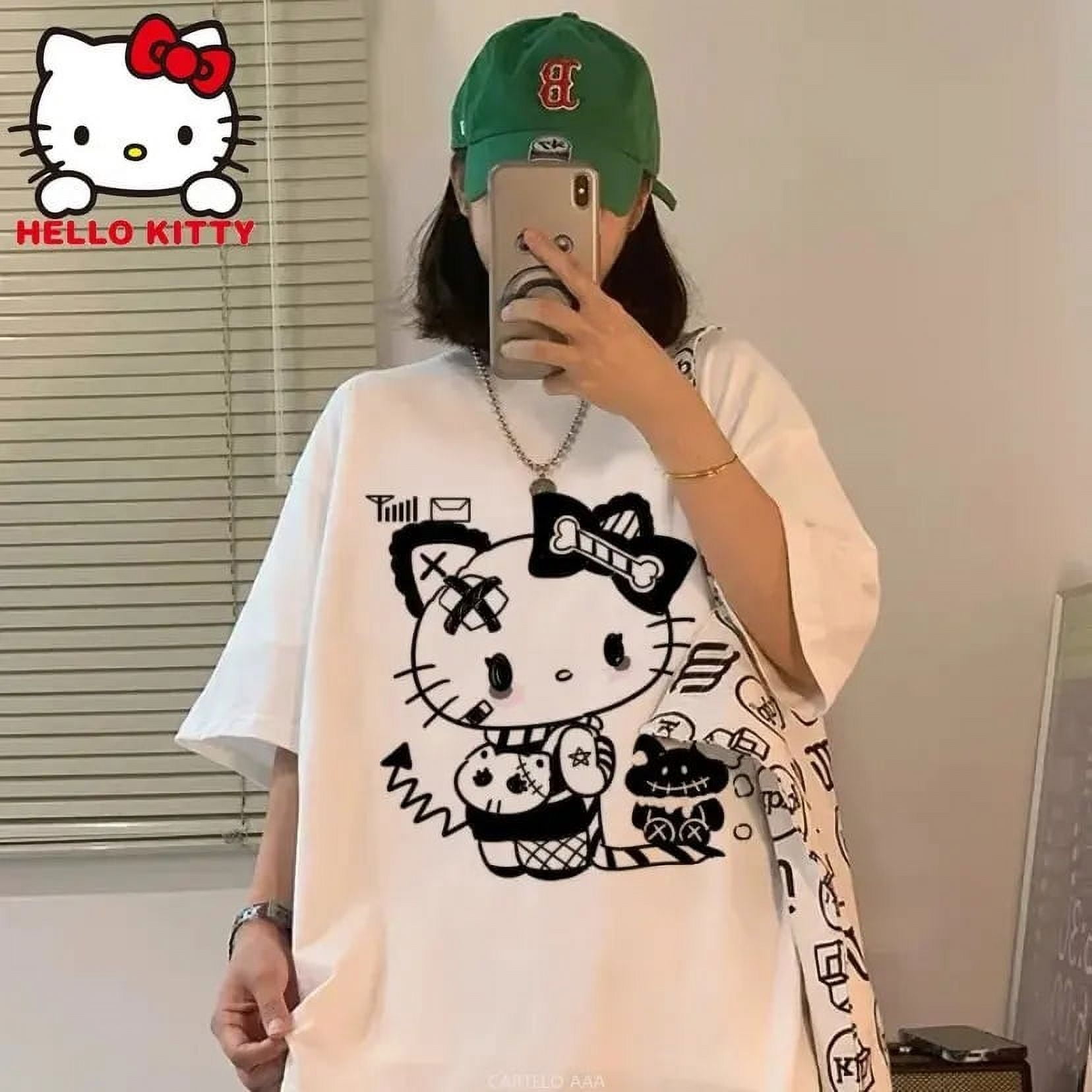 Kawaii Hello Kitty Kuromi T-Shirt Sanrio My Melody Cartoon
