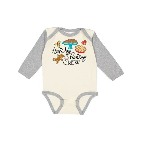 Inktastic Holiday Baking Crew Boys or Girls Long Sleeve Baby Bodysuit