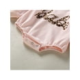 thumbnail image 6 of Qiylii Baby Girl Romper, Round Neck Long Sleeve Leopard-Letter Print Jumpsuit Bodysuit, 6 of 9