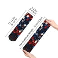 thumbnail image 2 of Goofa Red Blue White Stars Pattern Non Slip Socks with Grips for Elderly, Crew Socks Yoga Hospital Socks Cushioned Sole Gripper Socks for Men Women, 2 of 5