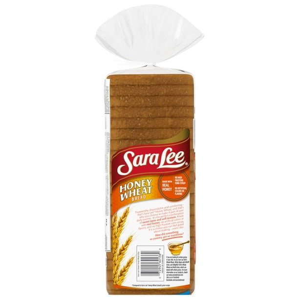 Sara Lee Honey Wheat Bread, 20 oz, Pre-sliced Wheat Bread, Bag (Pack of 2)
