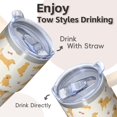 thumbnail image 4 of 20OZ Dog Pattern Holiday Tumbler with Handle Straw and Lid Insulated Coffee Cup for Women Friends Perfect Birthday Gifts Ideal for Holiday Trips and Daily Use, 4 of 6