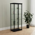 thumbnail image 2 of Aero 5-shelf Display Curio Cabinet with LED Lighting Black, 2 of 15