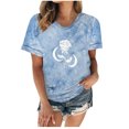 thumbnail image 1 of Camiseta con estampado de sol y luna para mujer, camiseta de manga corta con cuello redondo, camiseta informal divertida y bonita para chica adolescente OAVQHLG3B Store  lin121212, 1 of 4