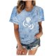 thumbnail image 1 of Camiseta con estampado de sol y luna para mujer, camiseta de manga corta con cuello redondo, camiseta informal divertida y bonita para chica adolescente OAVQHLG3B Store  lin121212, 1 of 4