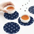 thumbnail image 7 of Pofeuu Nautical Themed Simple Anchors Print Leather Coasters Set of 6, Round Cups Mugs Mat Pad for Home Kitchen Heat Resistant Drink Coasters,Round Shape, 7 of 7