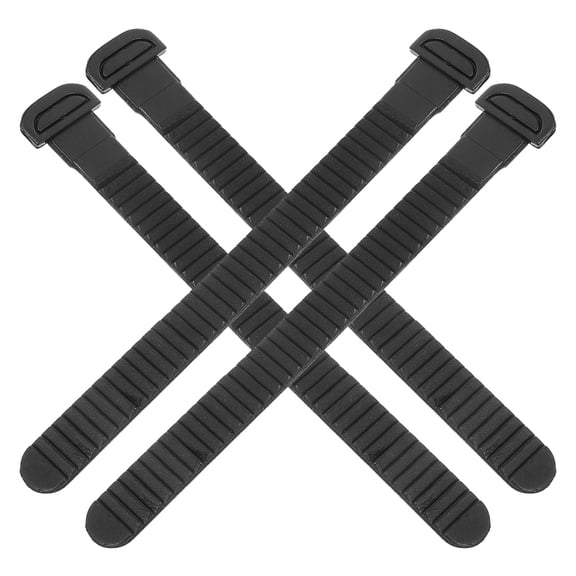 Niceauty 4Pcs Roller Skate Buckle Strap Black Durable Replacement Adjustable Skate Shoe Accessories