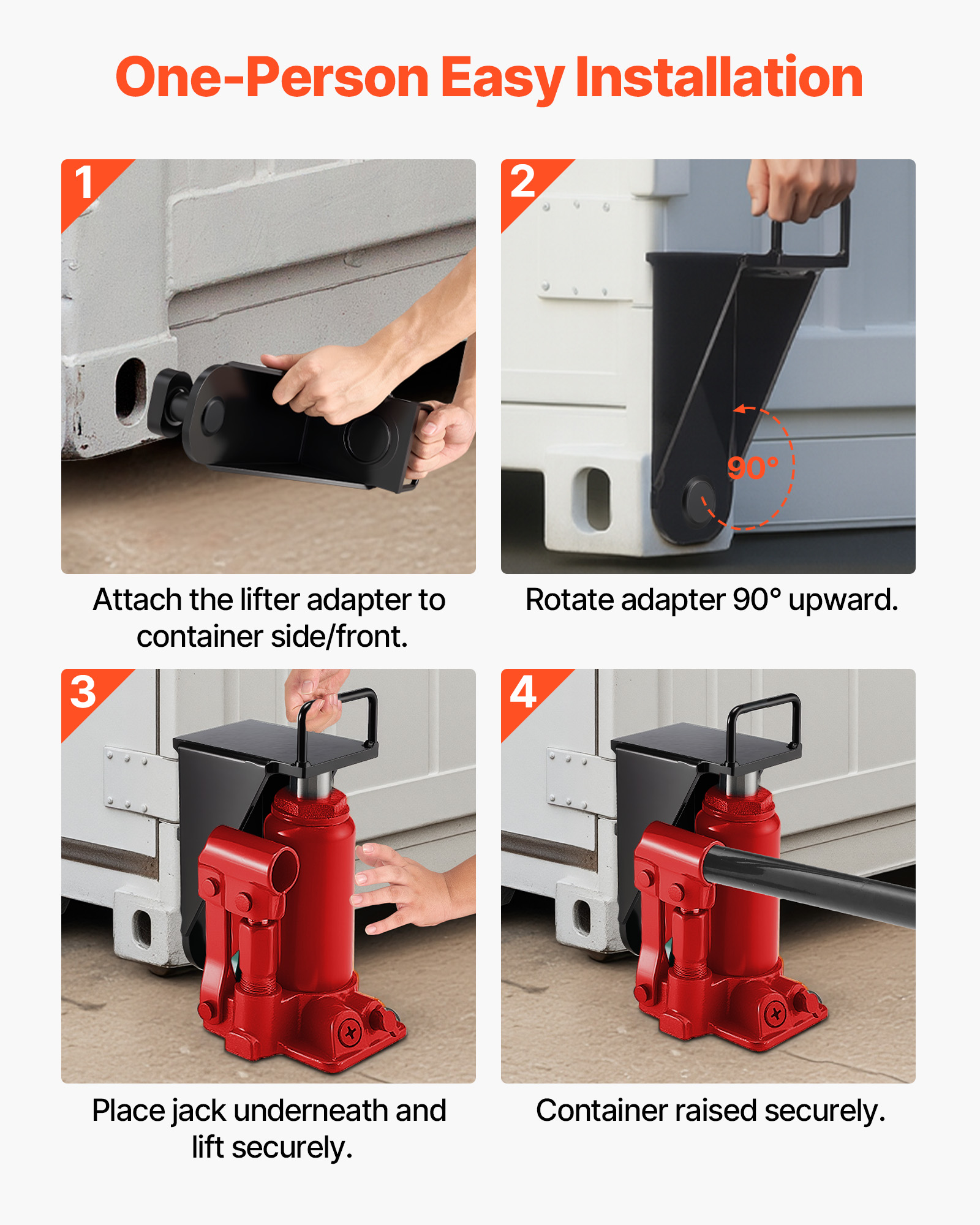 VEVOR Shipping Container Jack Lug with U-Shaped Handle, 2-Pack, Storage Leveler Booster Withstands Sun & Rain, Heavy Duty Container Jack Lug for Shipping Industry, Logistics, Warehouse Management