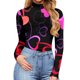 thumbnail image 4 of Monos con estampado de corazones para mujer, camisetas de cuello alto de manga larga, monos elásticos básicos Fridja  alkflakhf35824, 4 of 8