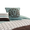 thumbnail image 5 of Benjara Quatrefoil King Size 8 Piece Fabric Comforter Set , Brown and Blue, 5 of 5