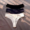 thumbnail image 1 of Tanga de algodón acanalado sin costuras para mujer, 3 uds., bragas de Bikini de cintura baja simples para mujer, ropa interior deportiva para chicas de talla grande Dengxun unisex, 1 of 2