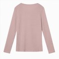 thumbnail image 4 of Towmus Lace Crochet Tops for Women Flowy Oversized Tshirts Ladies Long Sleeve V Neck Waffle Knit Textured Casual T-Shirts Blouse, 4 of 5