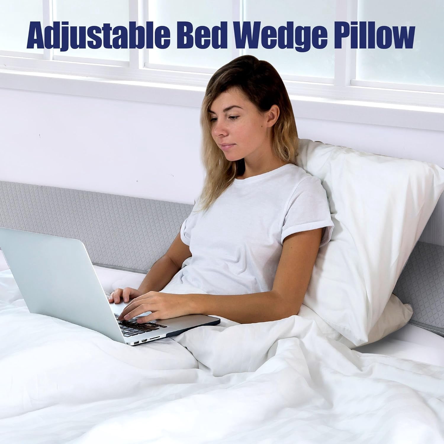 Wedge Pillow Headboard for Bed Gap,Foldable Bed Wedge Gap Filler Queen Size,Matterss Gap Filler,Multi Functional Bed Crack Pillow, Fill The Gap (0-7") Between Your Headboard and Mattress