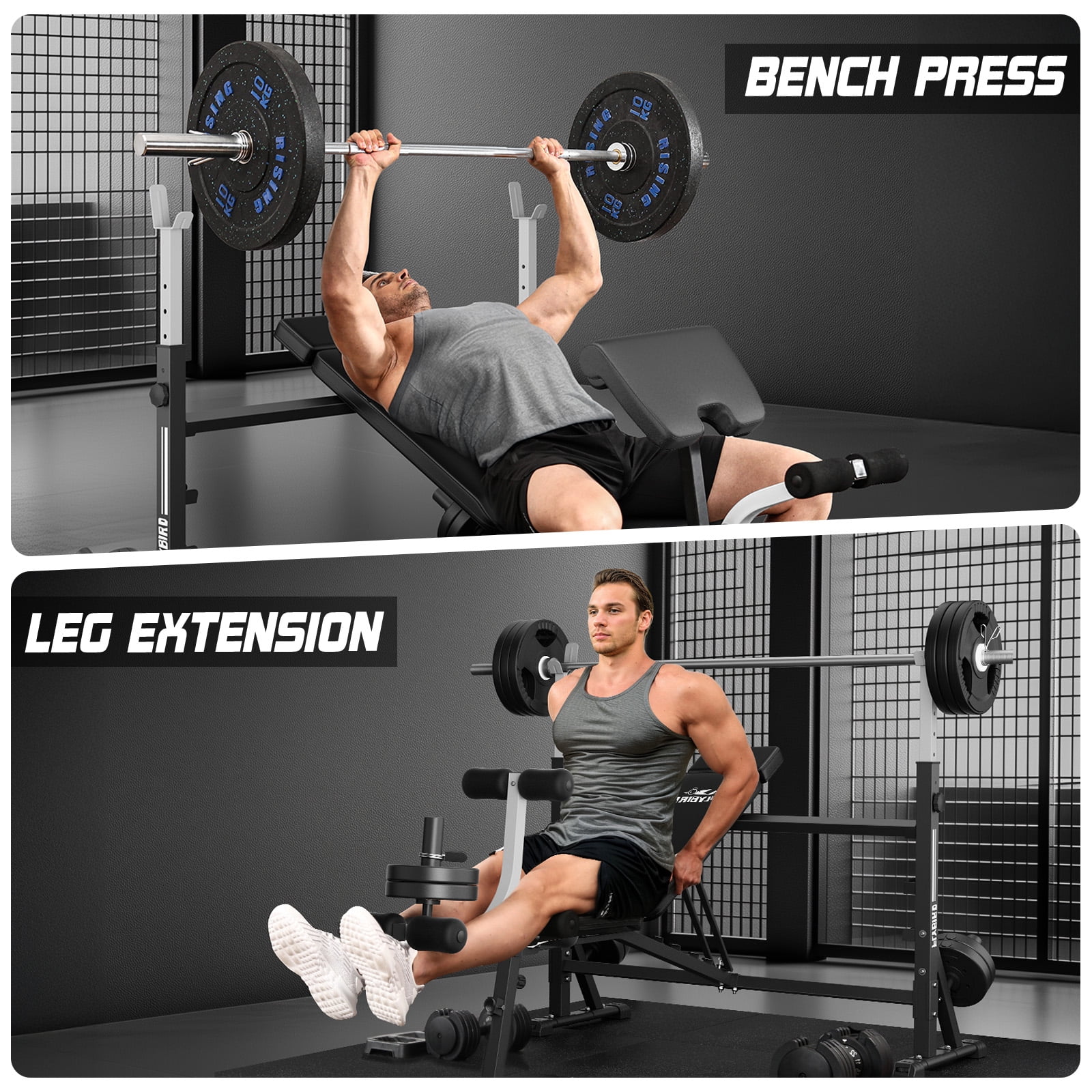 FLYBIRD Olympic Weight Bench - Adjustable Press with Rack, Leg Developer & Preacher Curl (1000Lbs/2025)