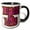 Black/White, variant on 3drose, Peace and Love Words in Pink and Purple, 11oz Two-tone Red Mug