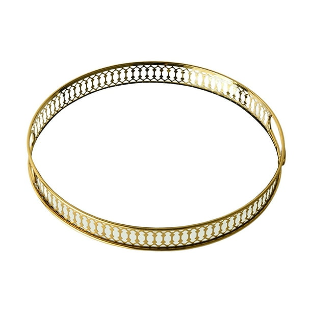 European Vanity Tray with Side Rails Mirrored Tray Table Centerpiece