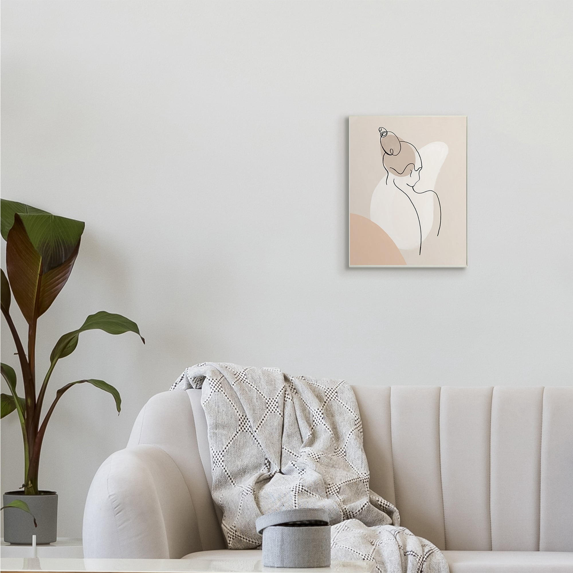 Stupell Industries Abstract Female Line Drawing over Abstract Shapes,10 x 15,Designed by Patricia Pinto
