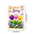 thumbnail image 4 of Amhnf Hello Spring Floral Garden Flag With Colorful Tulips Butterflies And Daisies For Home Outdoor Garden Yard Decor 12x18 inch, 4 of 5