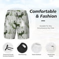 thumbnail image 3 of Balery green plaid Moose tree Bañador para hombre, shorts de playa de secado rápido con entrepierna y forro de compresión-Medium, 3 of 6