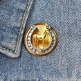 thumbnail image 4 of SmartBy Brooch Pin Retro Golden Horseshoe Design Scratch Resistant Brooch Round Shape Lapel Badge Clothes Accessories, 4 of 7