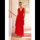 thumbnail image 4 of Vestidos de Dama de de Escalonada para Mujer, Vestidos de Noche Formales con Volantes, Largos y Plisados. Rojo L, 4 of 10