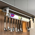 thumbnail image 1 of 19.69In Stainless Steel Kitchen Storage Rack High Load-Bearing Anti-Rust Detachable Hooks Multi-Compartment Spatula Lid Cutting Board Wrap Holder Kitchen Bathroom Vanity Organizer, 1 of 9