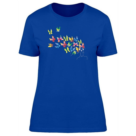 Colorful Butterflies Nature Lady T-Shirt Women -Image by Shutterstock, Female x-Large