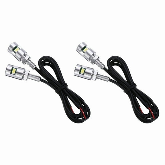 4X Chrome 5630 Screw Bolt Lamp Car Universal License Plate Light 12V