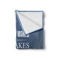 thumbnail image 2 of Wording Soft Flannel Fleece Throw Blanket, Wise Words About Learning from Your Mistakes with Vintage Hipster Design, Cozy Plush for Indoor and Outdoor Use, 50" x 70", Blue Umber White, by Ambesonne, 2 of 5
