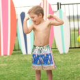 thumbnail image 4 of FORMRS Boys Swim Trunks Quick Dry Mesh Liner Boardshorts Sizes XS-XL, Yellow Seaside, 4 of 7