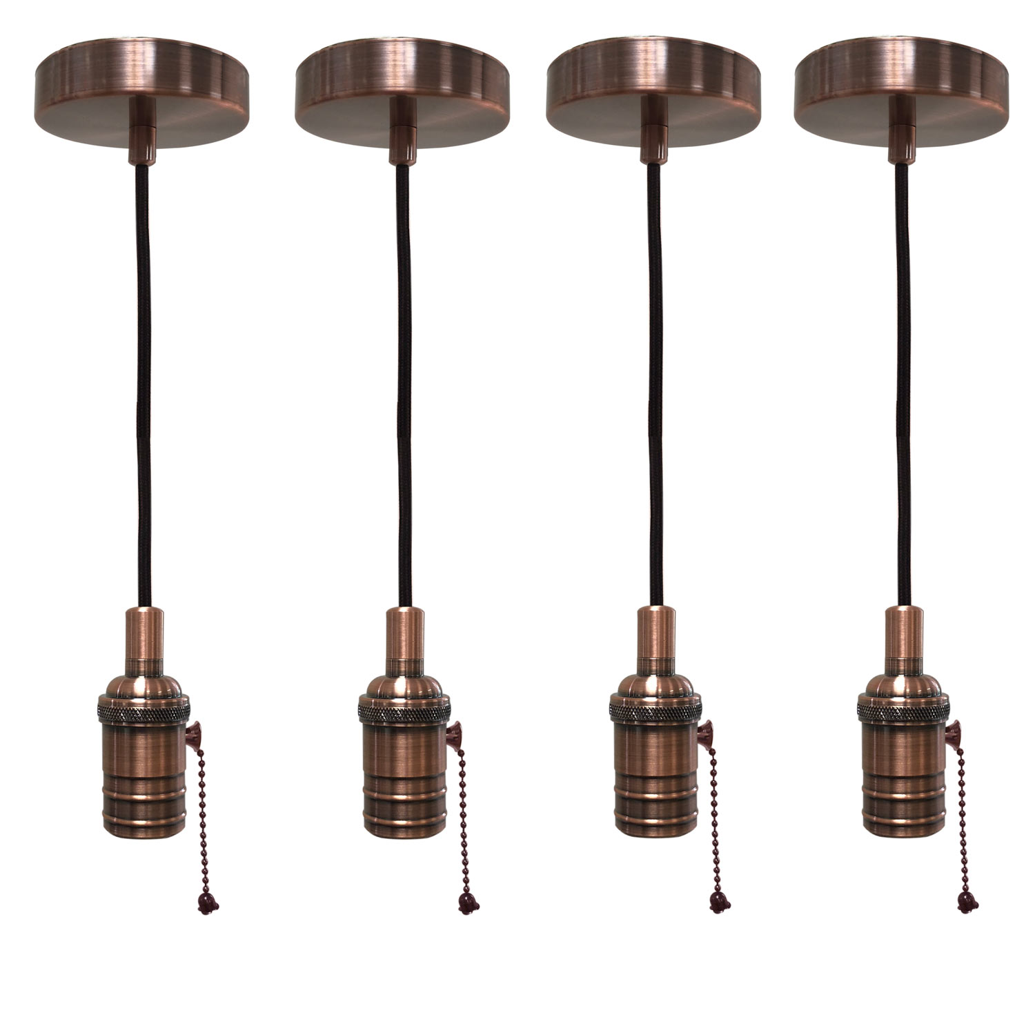 Royal Designs VintageStyle Antique Copper Pull Chain Pendant Light