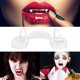 thumbnail image 2 of Halloween vampiro dientes silicona blanco afilado estiramiento vampiro colmillos Prop Likrtyny Para estrenar, 2 of 5