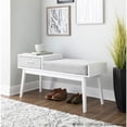thumbnail image 6 of LumiSource White Wood, Grey Fabric Telephone Bench, 6 of 11